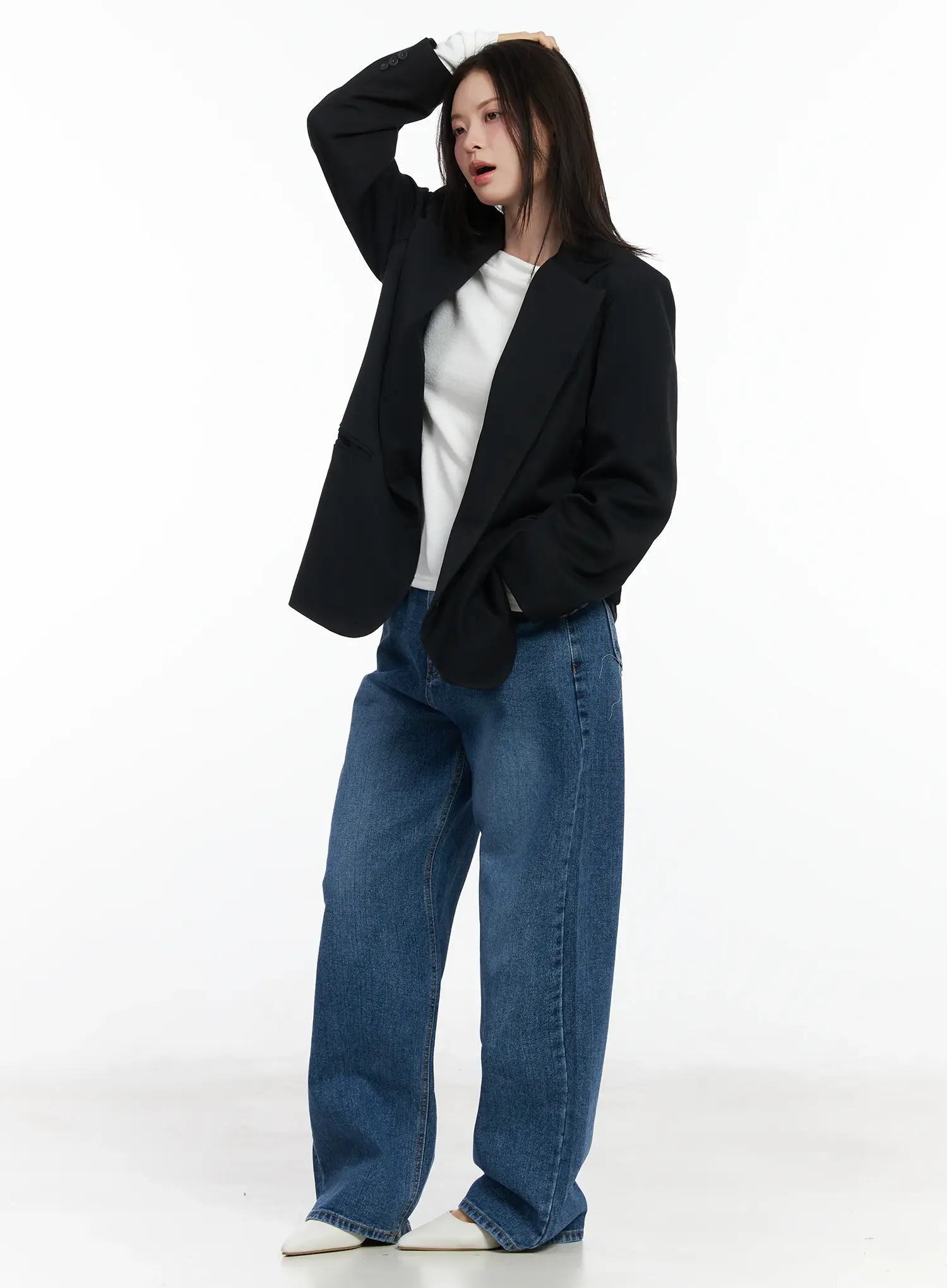 Oversized Blazer Jacket IF524 - Image 4