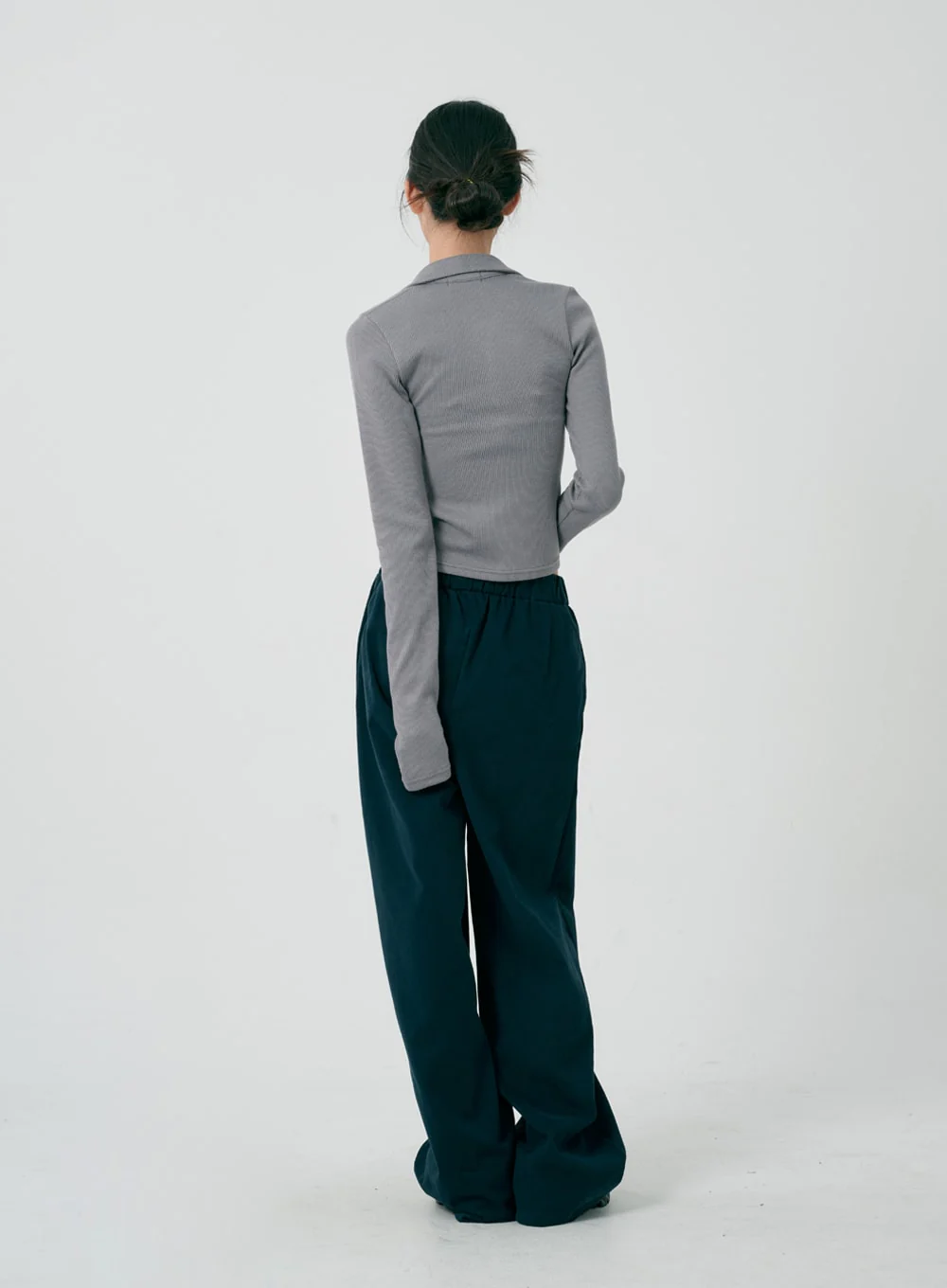 Ruffle Zipper Long Sleeve Top ID08 - Image 16