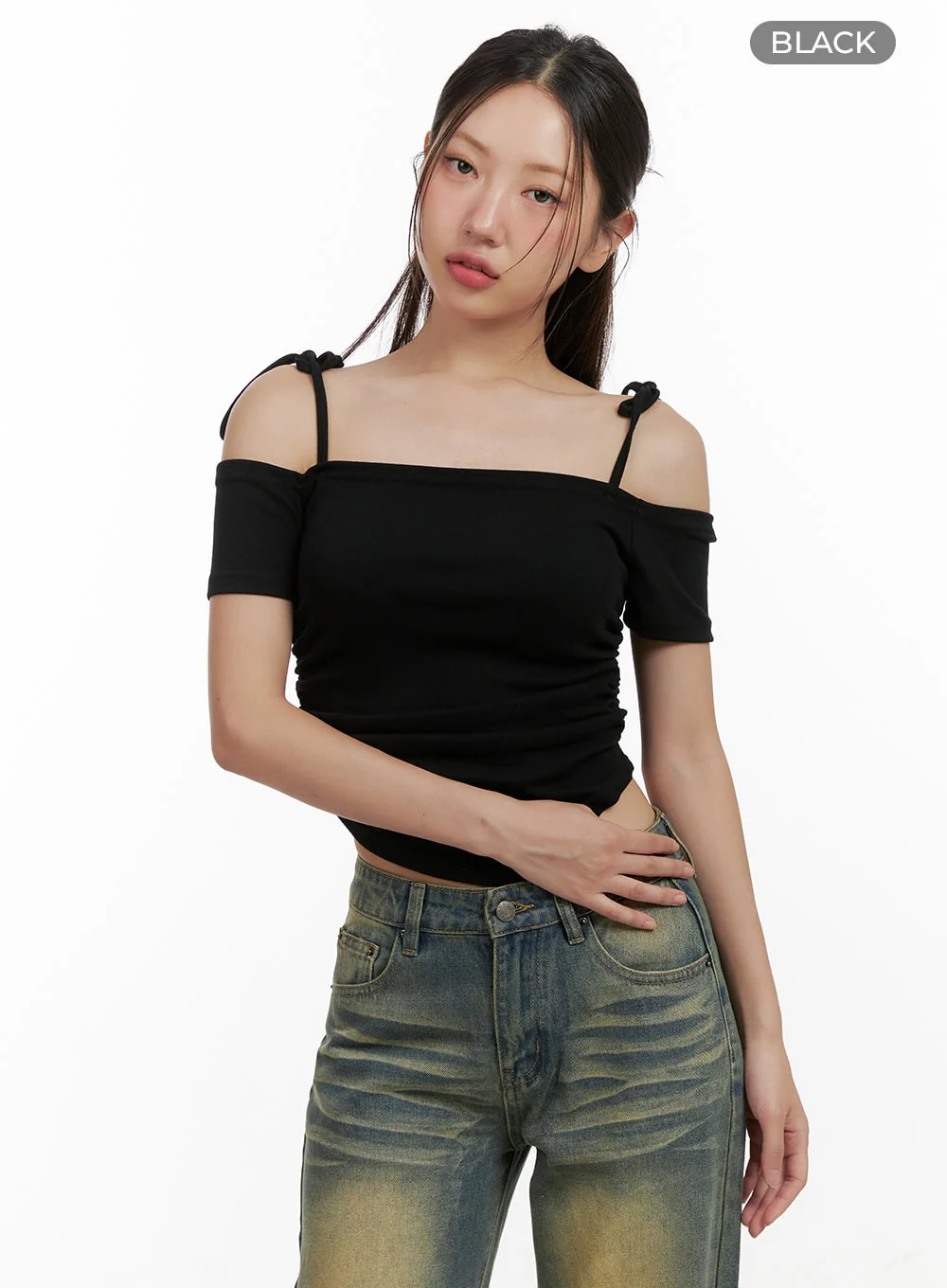 Shoulder Strap Off-Shoulder Crop Top CL431 - Image 8