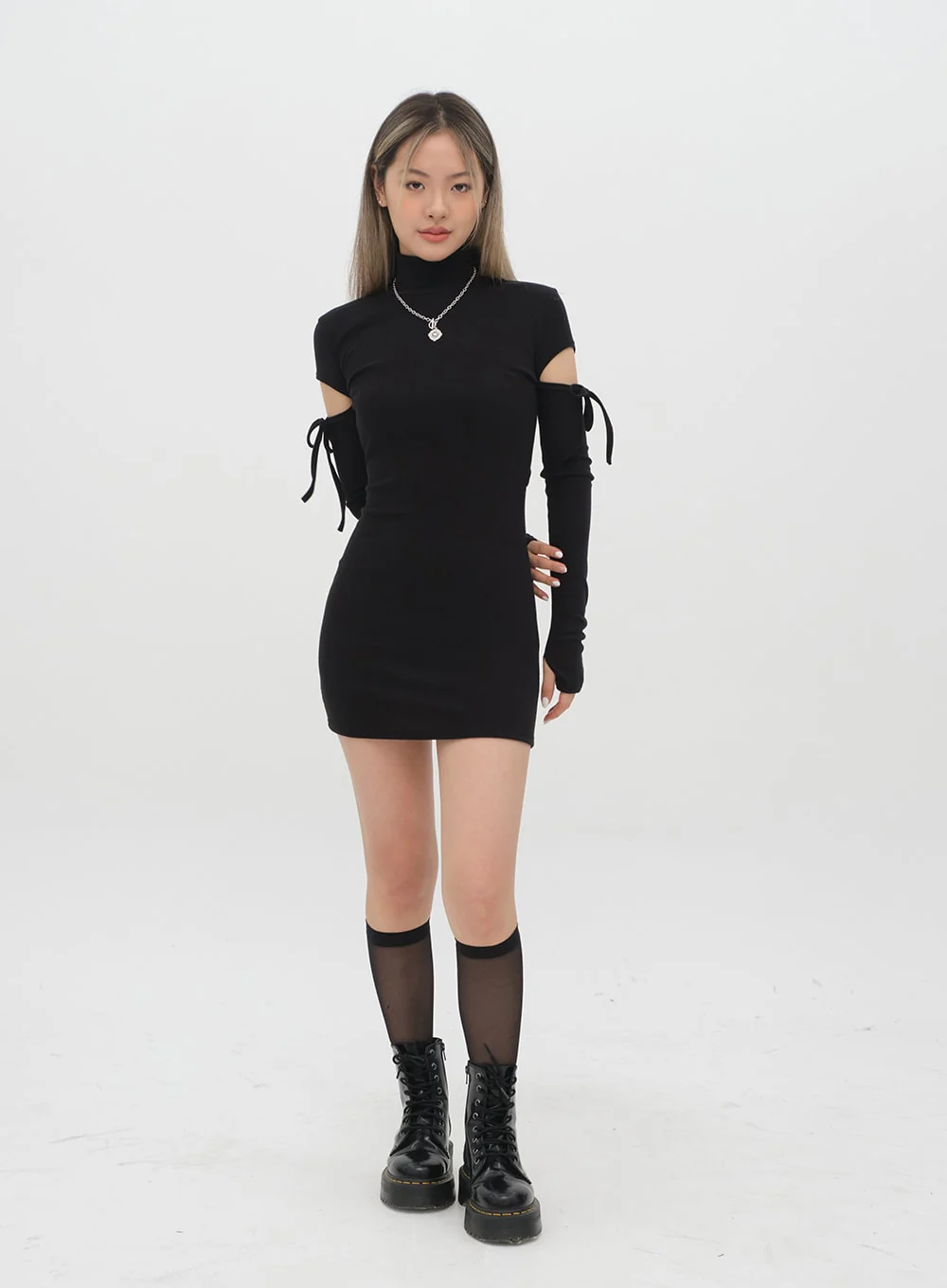 Slim Cut-Out Mini Dress C2001 - Image 3